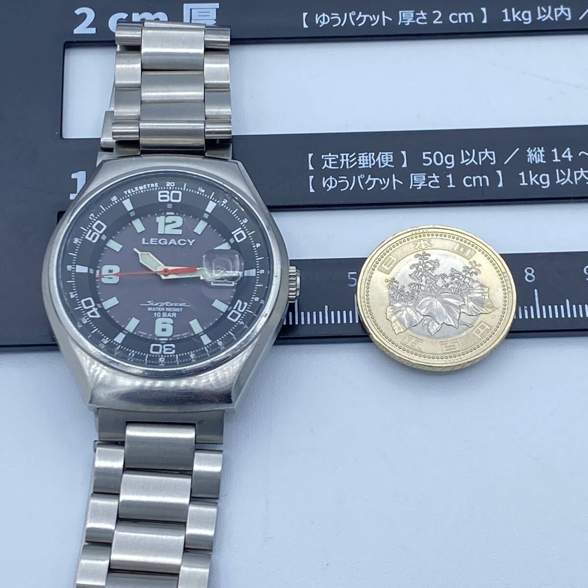 《稼働品 訳あり》 オリエント ORIENT レガシー LEGACY テレメータ 防水 デイト メンズ腕時計 ブラック文字盤 ソーラー VD00-C2の画像7