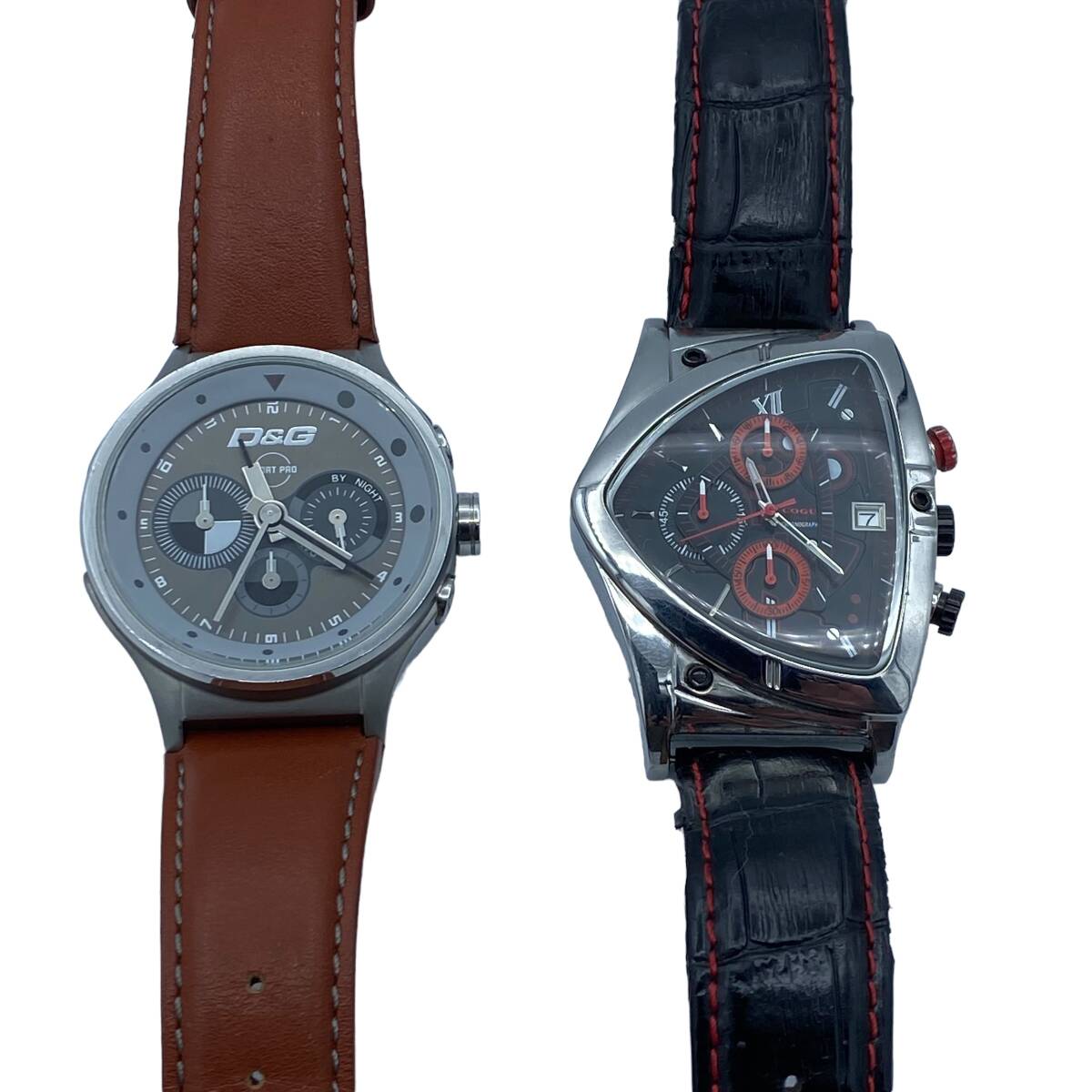 《稼働品》 ドルガバ D&G コグ COGU クロノグラフ 防水 メンズ腕時計 クオーツ 2点セット まとめの画像1