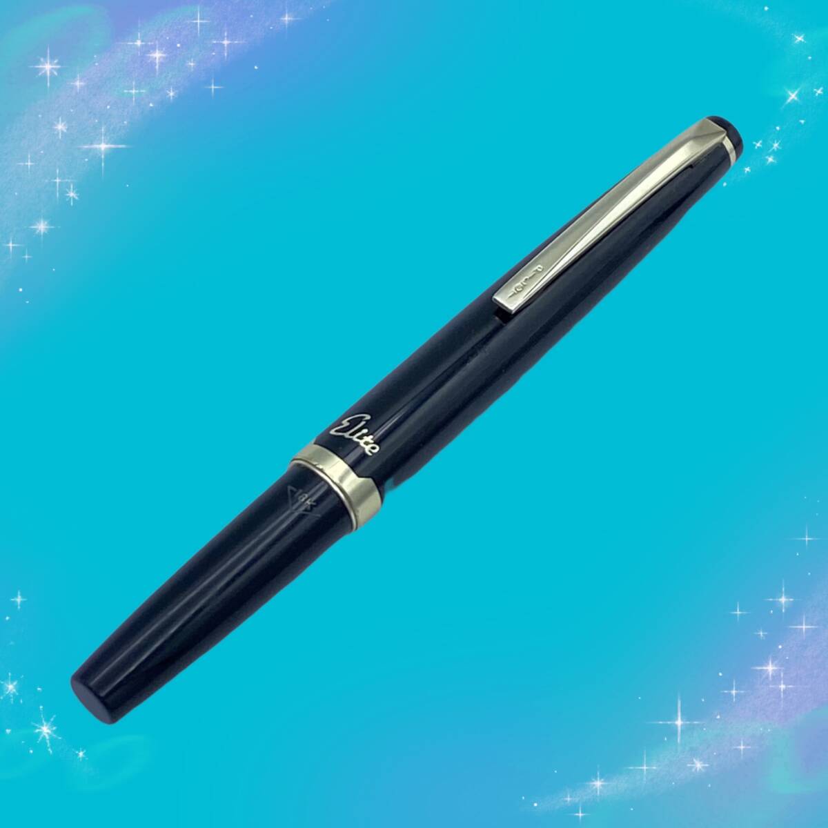 《美品》　パイロット　PILOT　エリート　ELITE　万年筆　ペン先18K　18金　ブラックインク　カートリッジ式　筆記確認済み_画像2