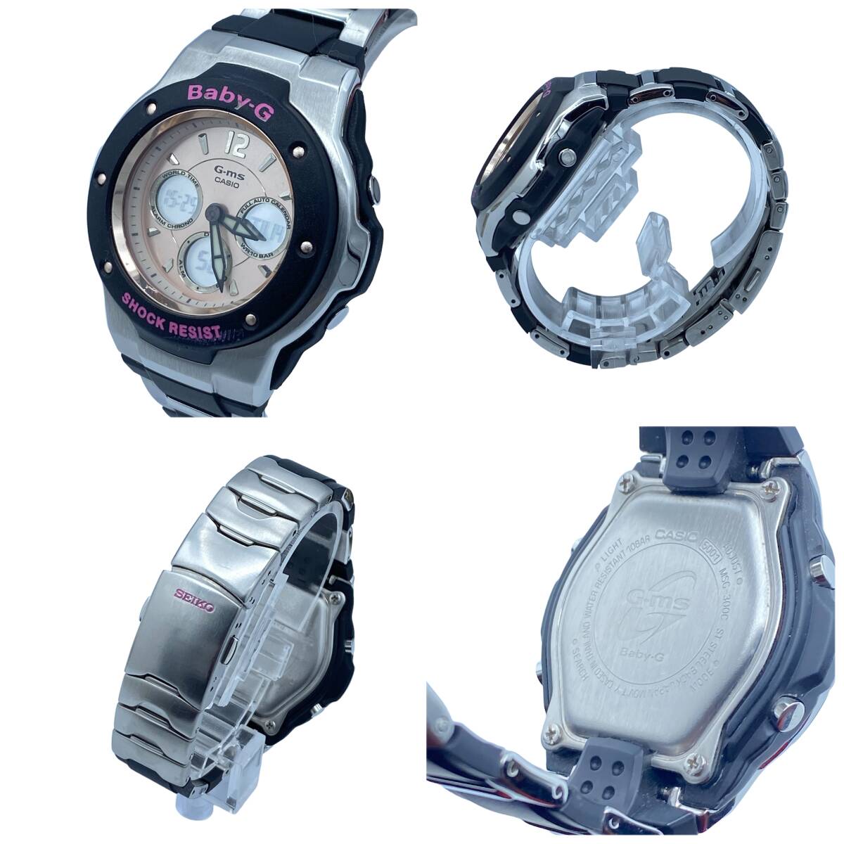 《稼働品》 カシオ CASIO ベイビーＧ Baby-G デジタル レディース腕時計 クオーツ 3点セット まとめ MSG-300C BG-350 BG-180　_画像2