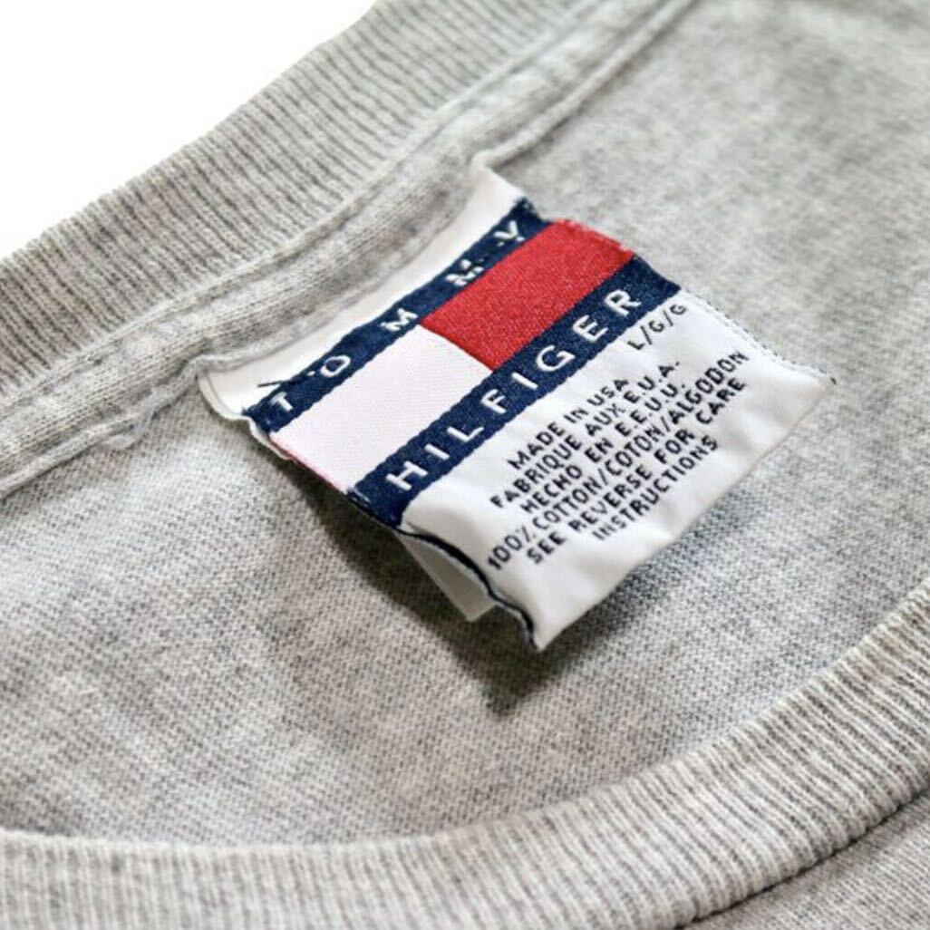 90s古着 TOMMY HILFIGER USA ロゴ プリント Tシャツ_画像6
