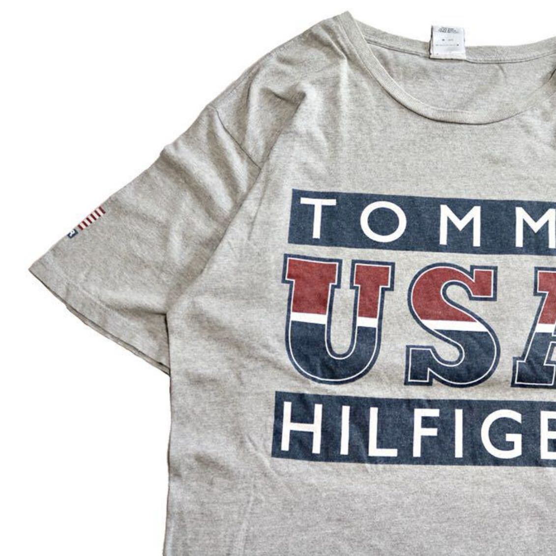 90s古着 TOMMY HILFIGER USA ロゴ プリント Tシャツの画像4