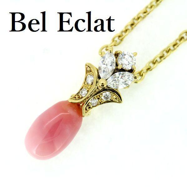 Bel Eclat ベルエクラ コンクパール ダイヤモンド ネックレス K18(真珠 