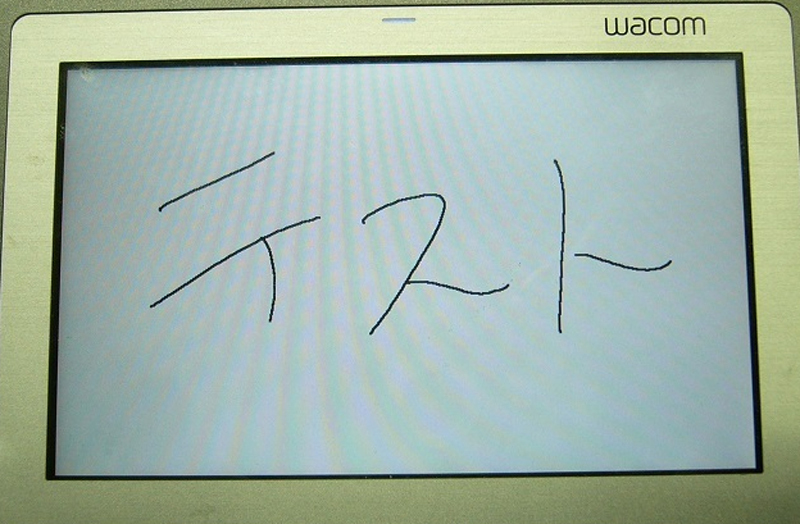 ^Wacomwa com 5 -дюймовый широкий цвет жидкокристаллический автограф планшет STU-530/G б/у авторучка держатель . трещина есть ^#3