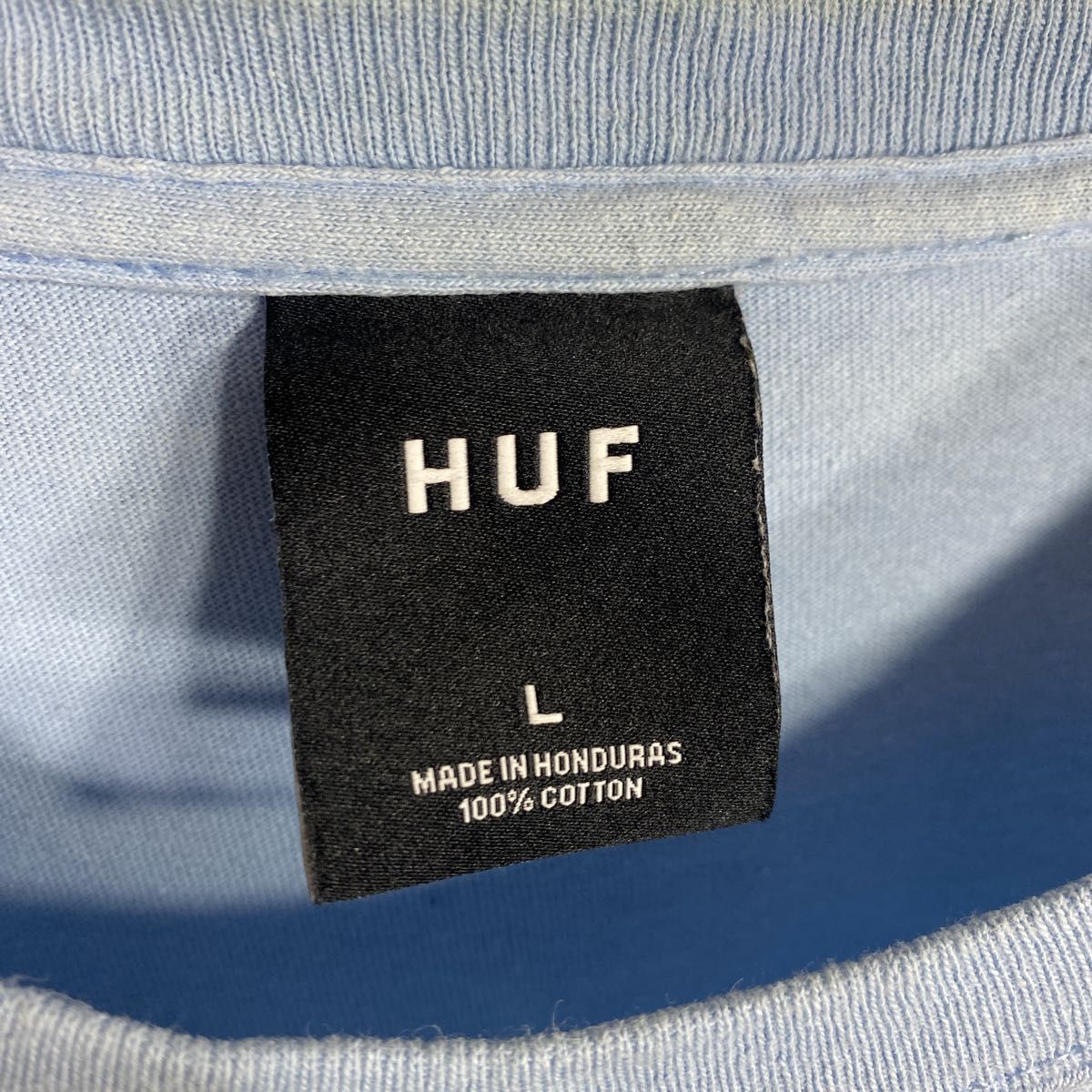 HUF ハフ　トライアングルロゴ　ボタニカル　バックプリント　半袖Tシャツ　古着　Lサイズ