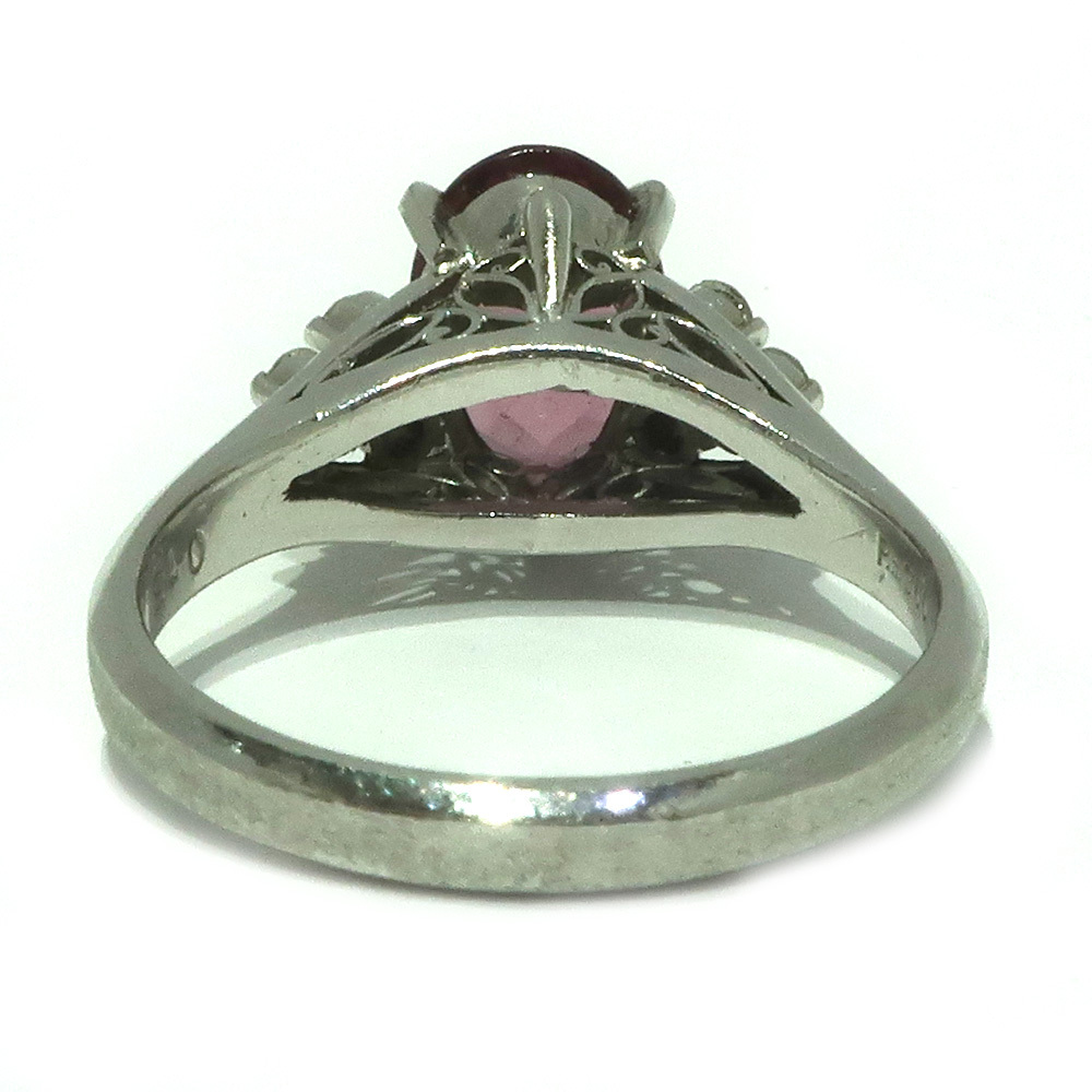 【天白】ジュエリー リング 指輪 12号 Pt900 プラチナ ピンクトルマリン 約5.7g ダイヤモンド 0.15ct_画像4
