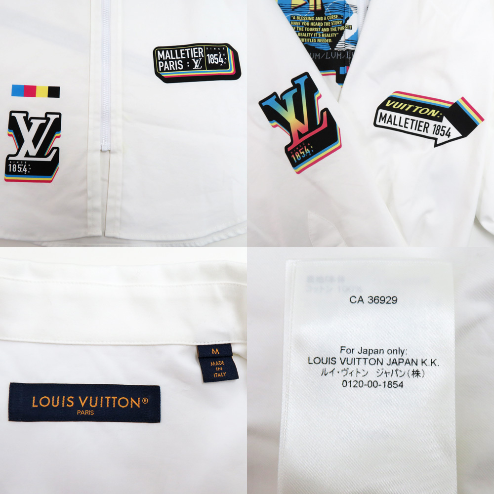 [ Nagoya ] Louis Vuitton Technica ru Zip shirt 1AAU6W animation LV Flyer z white M size apparel 