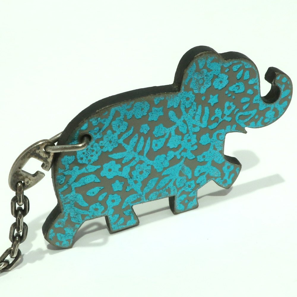 [ Tempaku ]1 иен ~ Hermes животное узор сумка очарование .ELEPHANT голубой серебряный брелок для ключа мелкие вещи прочее T2405-06-001749-01yn