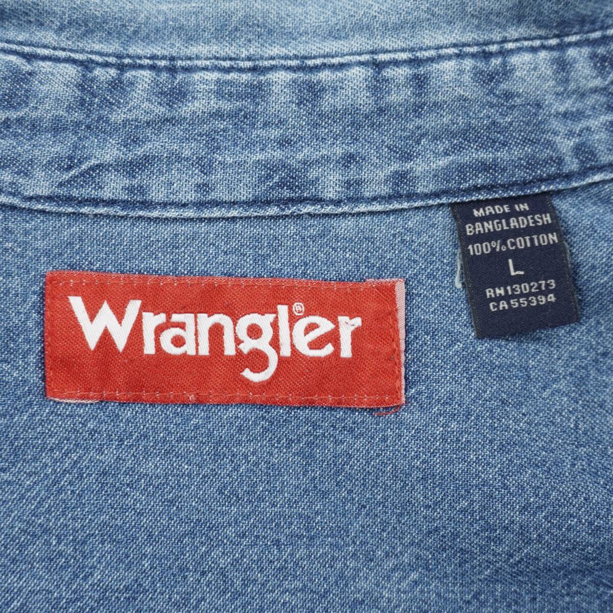 Wrangler Denim Shirts L SH2211 ラングラー デニムシャツ インディゴデニム シャツ_画像9