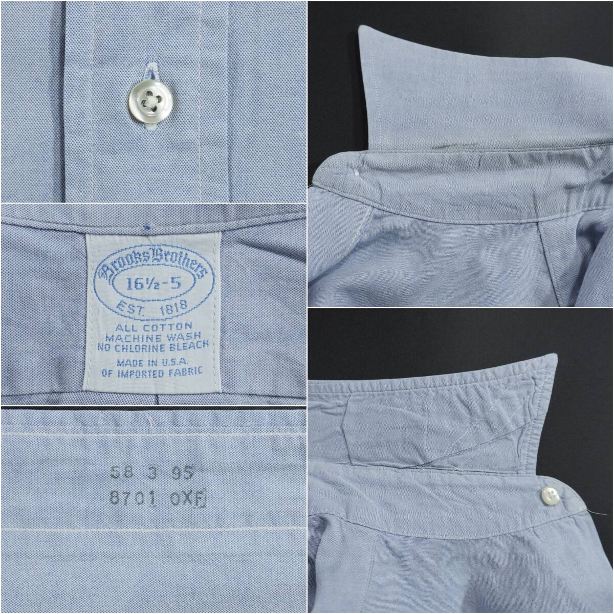 Brooks Brothers Shirts 1980s 16 1/2-5 SH2215 Vintage ブルックスブラザーズ シャツ オックスフォード 1980年代 ヴィンテージ_画像10