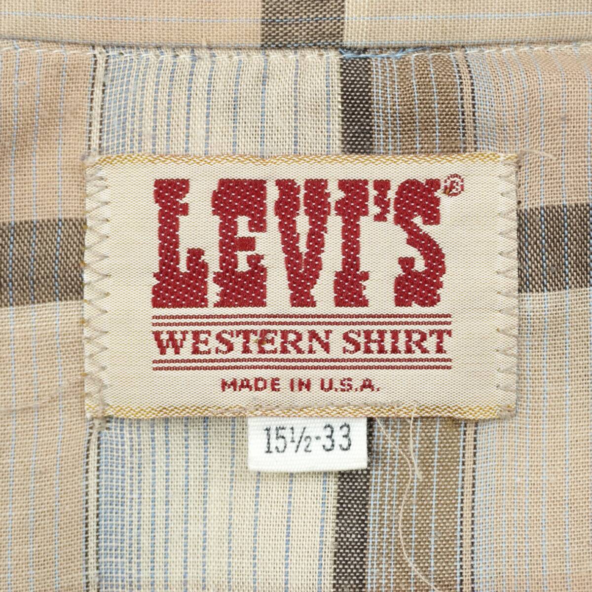 Levi's Western Shirts 1980s 15 1/2-33 SH2224 Vintage リーバイス ウエスタンシャツ シャツ 1980年代 アメリカ製 ヴィンテージ