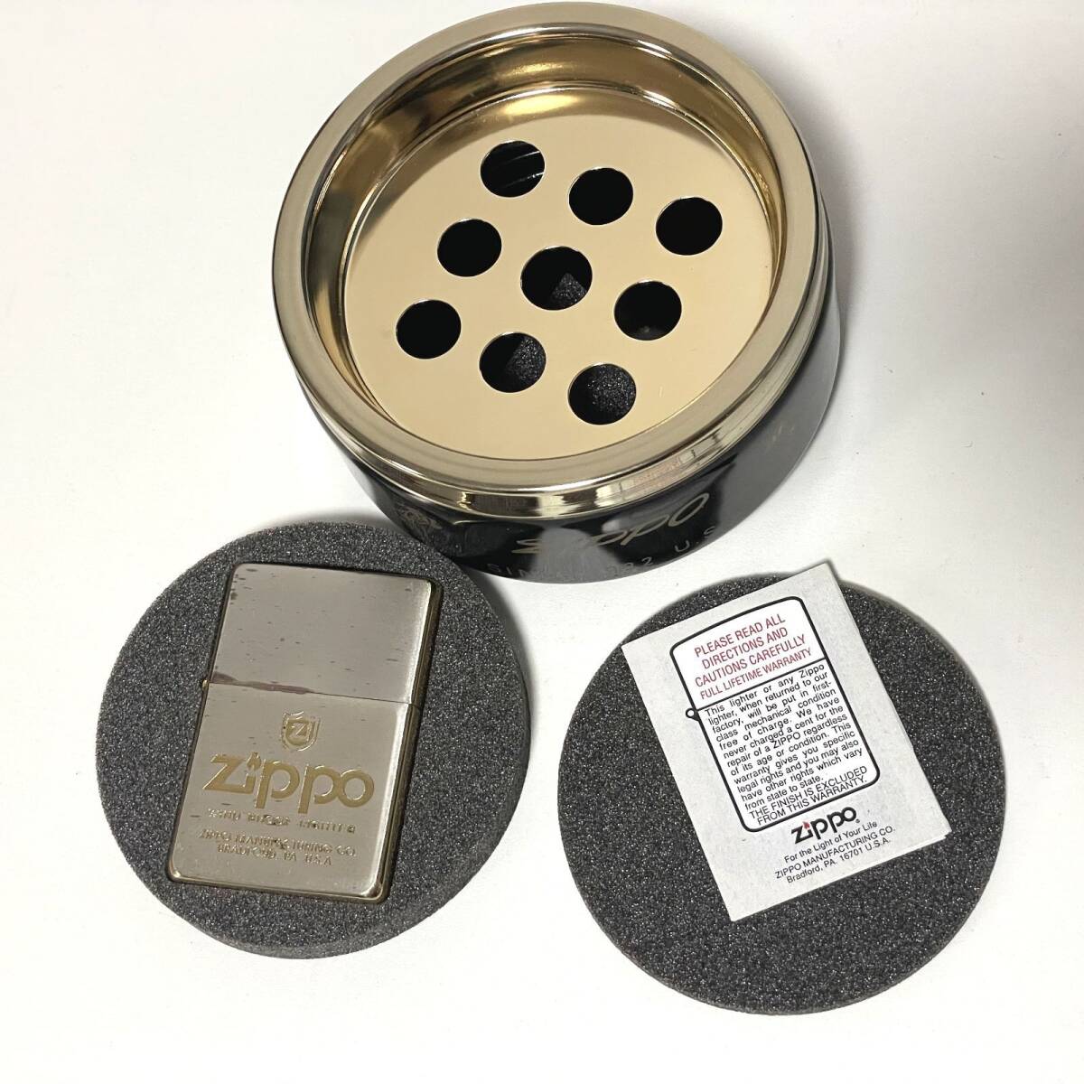 ジッポーZIPPO ゴールドメッキ 金差し ウィンディ 灰皿付き_画像3