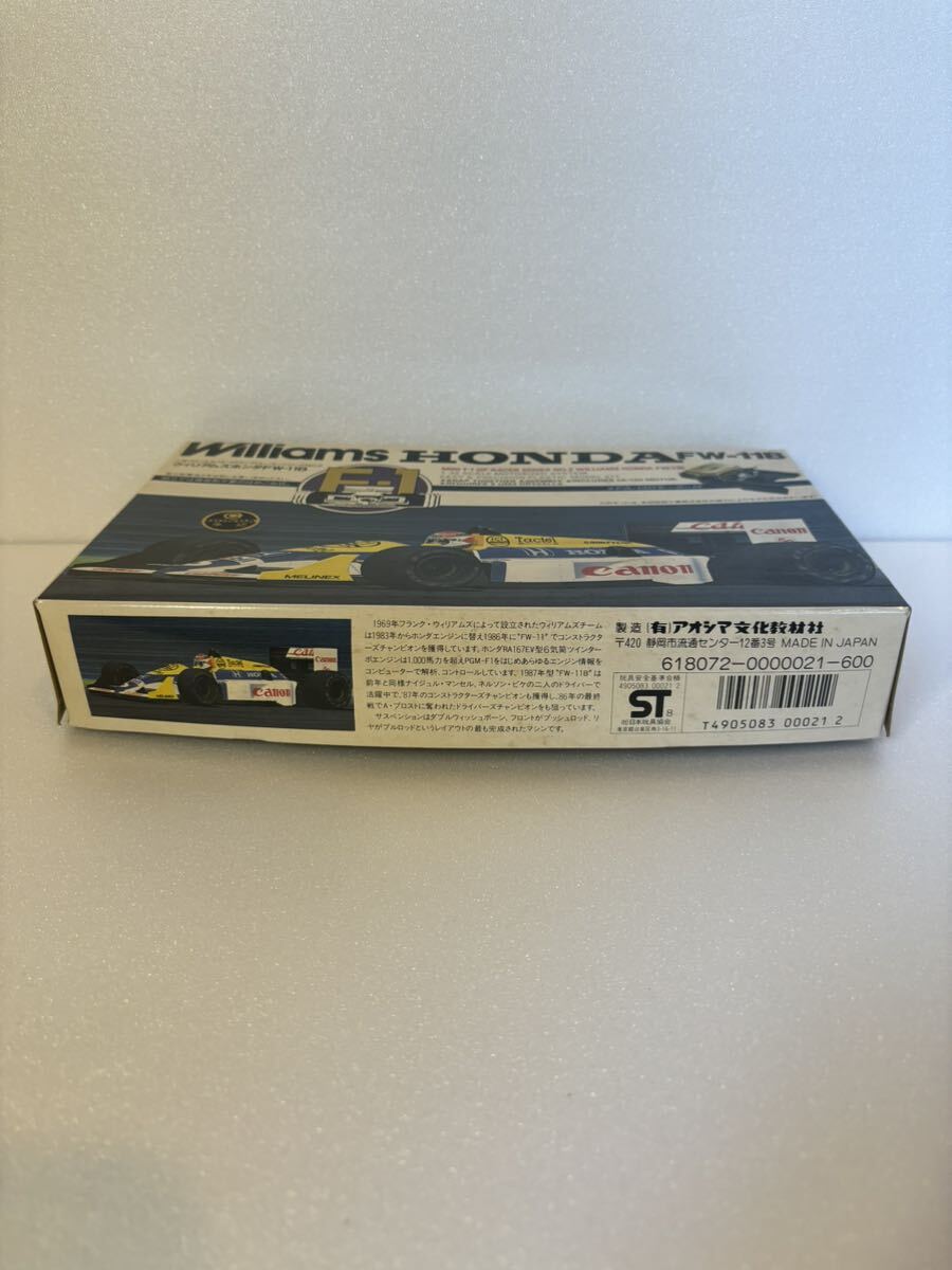【未組立 】　ウィリアムズホンダ　FW-11B　1/32　ミニF1グランプリ　レーサーシリーズ　プラモデル　モーター_画像2