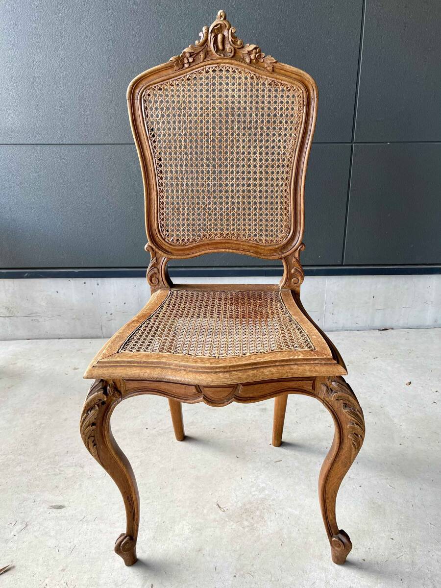  France antique rattan chair rattan cat pair chair car Be Vintage 