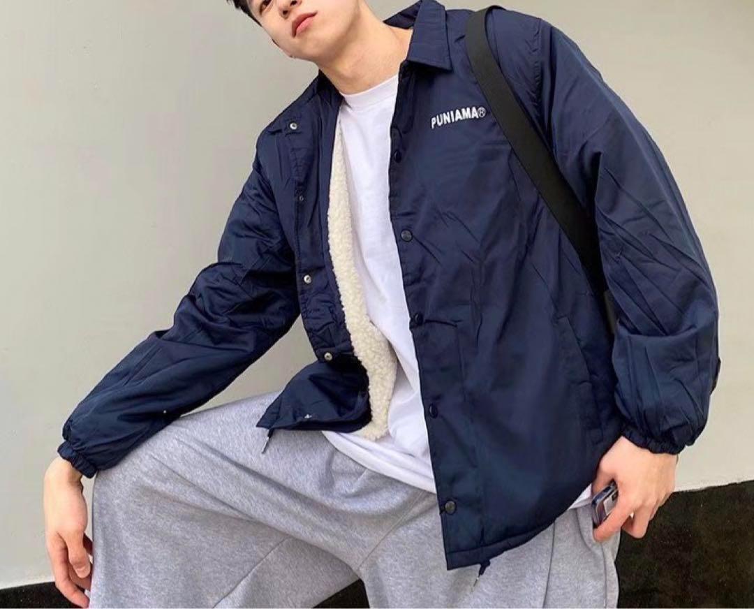 ナイロンジャケット コーチジャケット XL ネイビー ユニセックス ナイロンジャケット コーチジャケット XL ネイビー ユニセックス