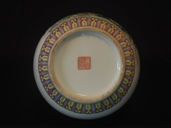 壺 中国景徳鎮製 粉彩 鳳凰花図 一輪挿し 中国美術 【送料無料】_画像6