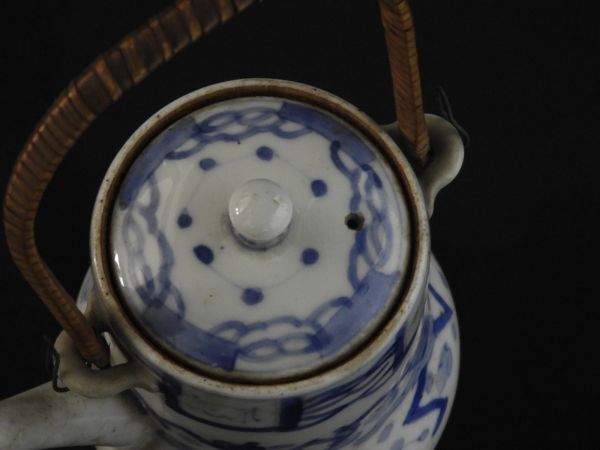 急須 染付人物図 中国美術 唐物 煎茶道具 茶道具 【送料無料】_画像6