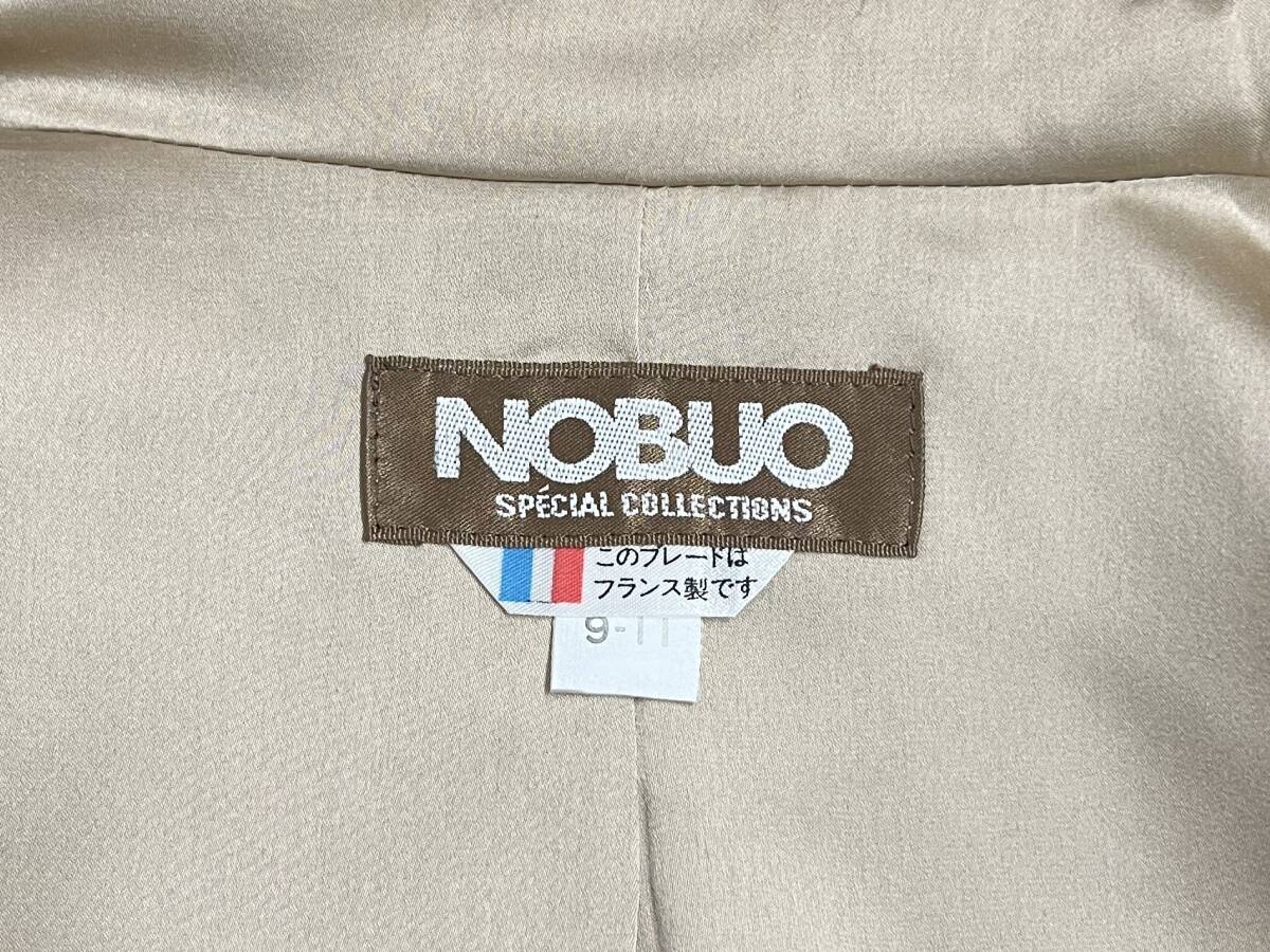 皇室デザイナー ミセス ＊NOBUO ノブオ　＊光沢 パイピング襟 ジャケット セットアップ スーツ ＊9-11 W-72 size ＊パープル系 ＊秋冬用_画像10