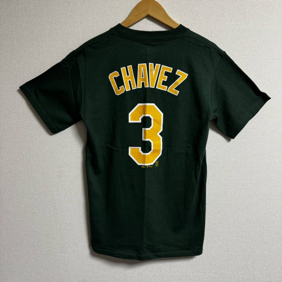 【未使用】2008 majestic オークランドアスレチックス　sサイズ　タグ付き　グリーン　CHAVEZ 半袖Tシャツ　3 MLB 藤浪