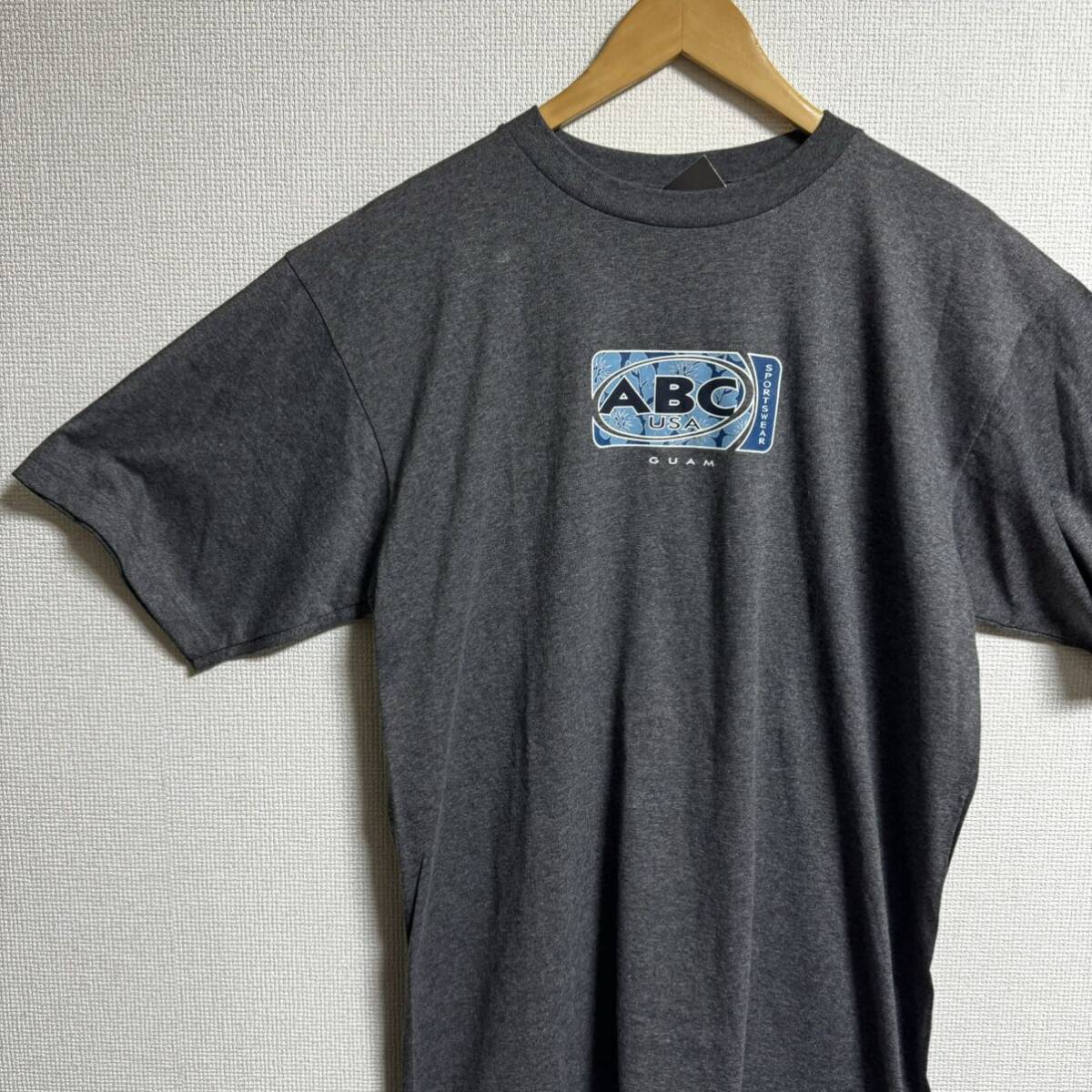 【未使用】ABC STORE 半袖Tシャツ　杢グレー　Lサイズ メンズグアム　お土産　sports wear タグ付き　アメリカ製