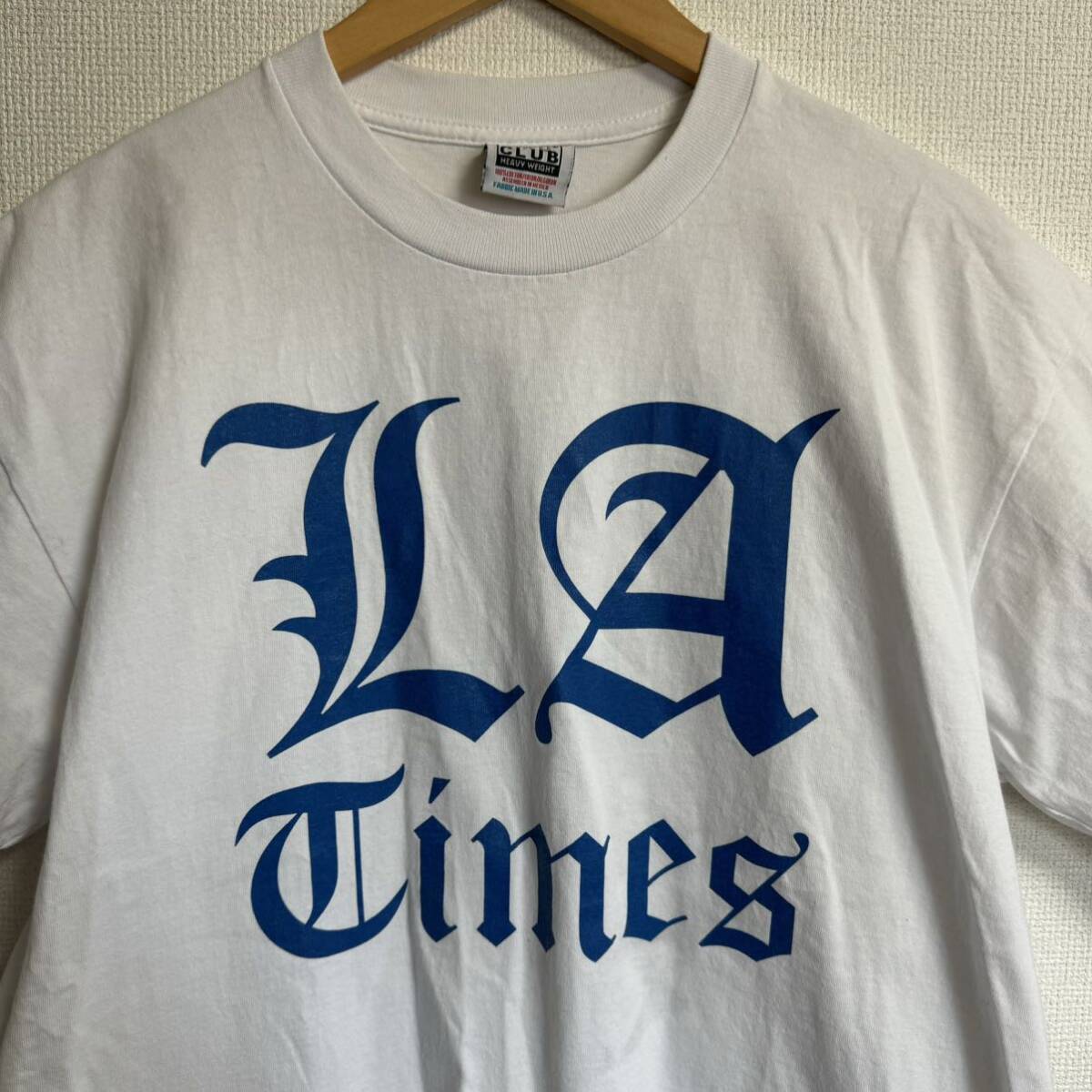 【古着】los angeles times latimes proclub 半袖Tシャツ　　XLサイズ ドジャースブルー　大谷翔平　17