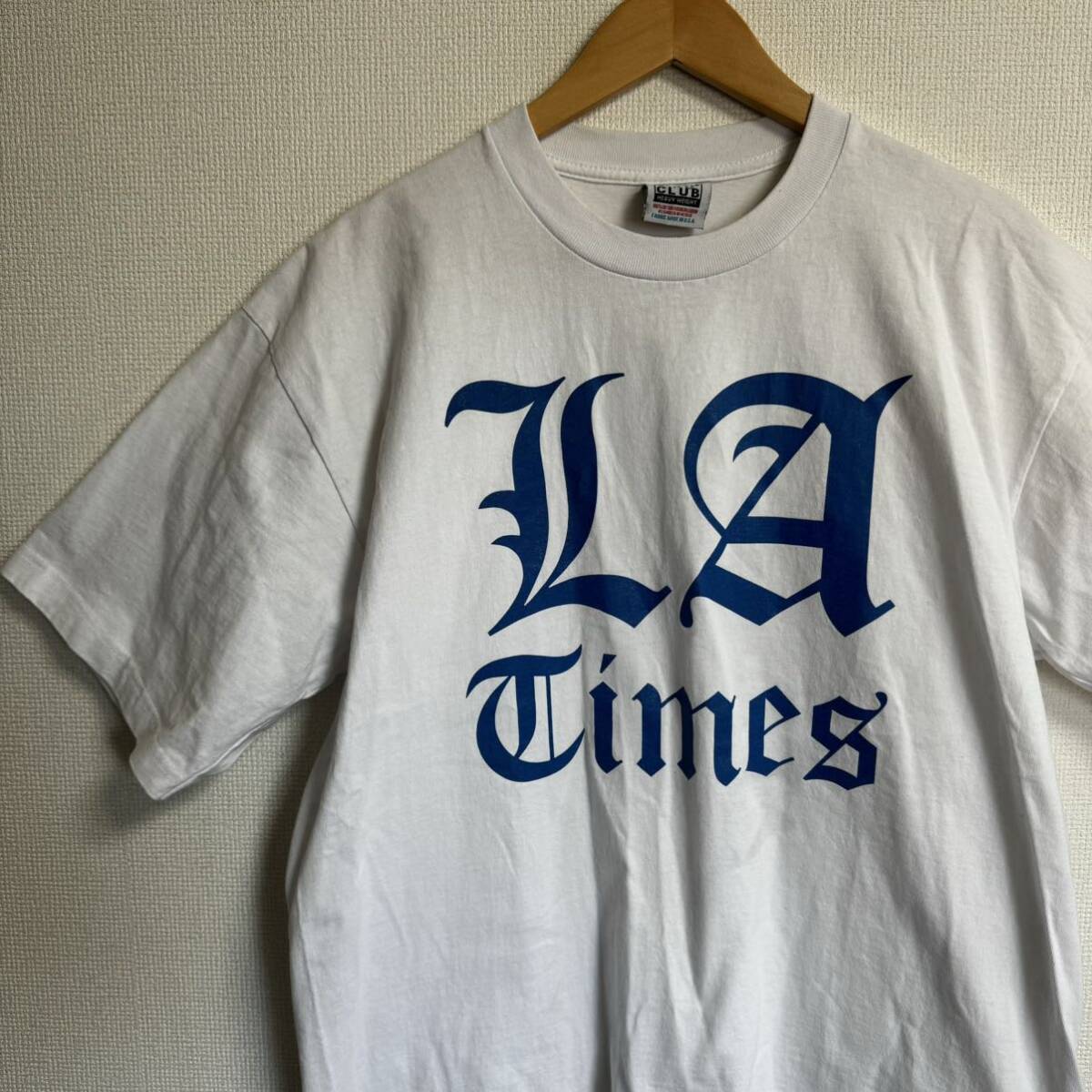 【古着】los angeles times latimes proclub 半袖Tシャツ　　XLサイズ ドジャースブルー　大谷翔平　17