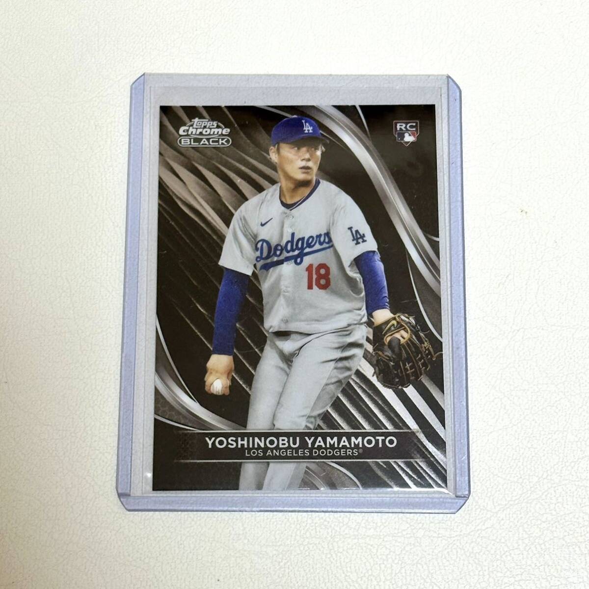 1円スタート！2024 Topps Chrome BLACK 山本由伸 RC ベースカード ドジャース_画像1