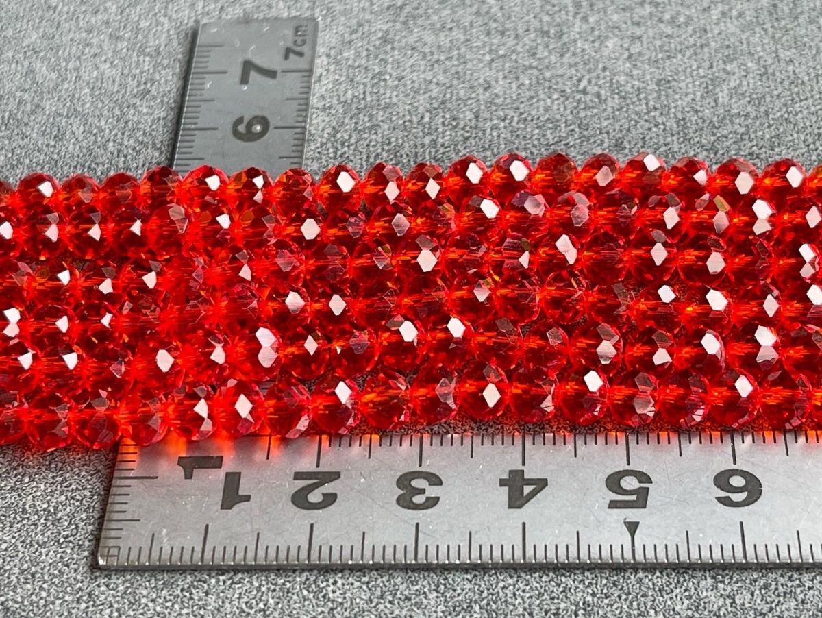 1 jpy ~. postage 84 jpy! including in a package OK! reservation 2 week **[6.×5.]* hand made beads * button cut * glass * orange red *1 ream approximately 85 piece *5*