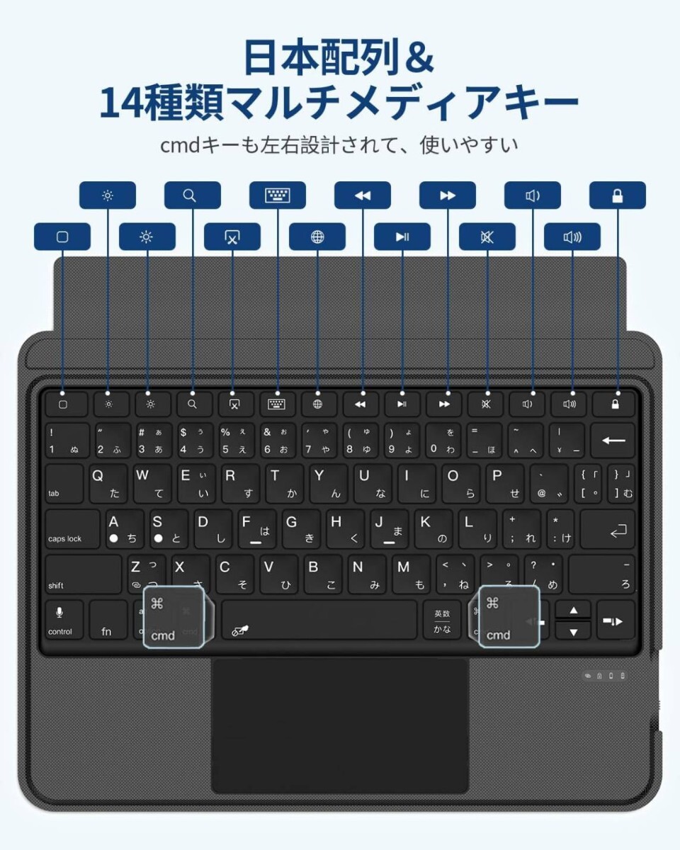 Omikamo iPad 9世代 キーボードケース 日本語配列 iPad Pro 10.5 8世代 横/縦置き対応 iPad 第7世代 iPad air3 iPad 10.2