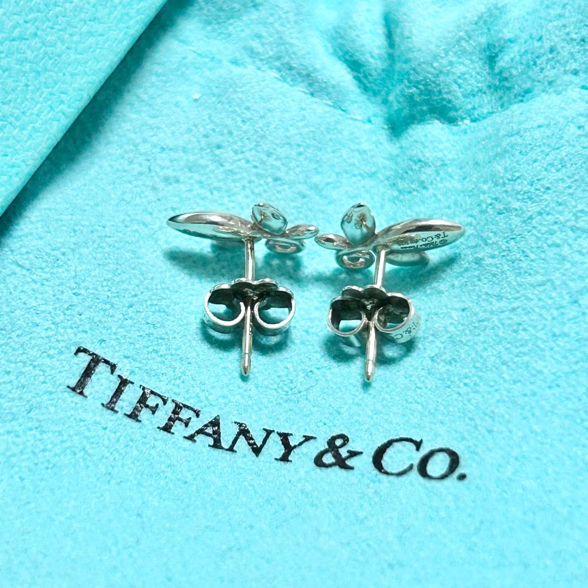 ティファニー　オリーブ　リーフ　ピアス　Tiffany シルバー　両耳　美品　保証書　付属品