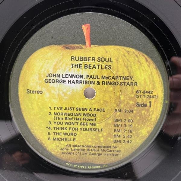 美盤!! Early 70s USプレス THE BEATLES Rubber Soul (Apple ST-2442) ビートルズ／ラバー・ソウル 名曲 In My Life など収録 米 LP_画像3