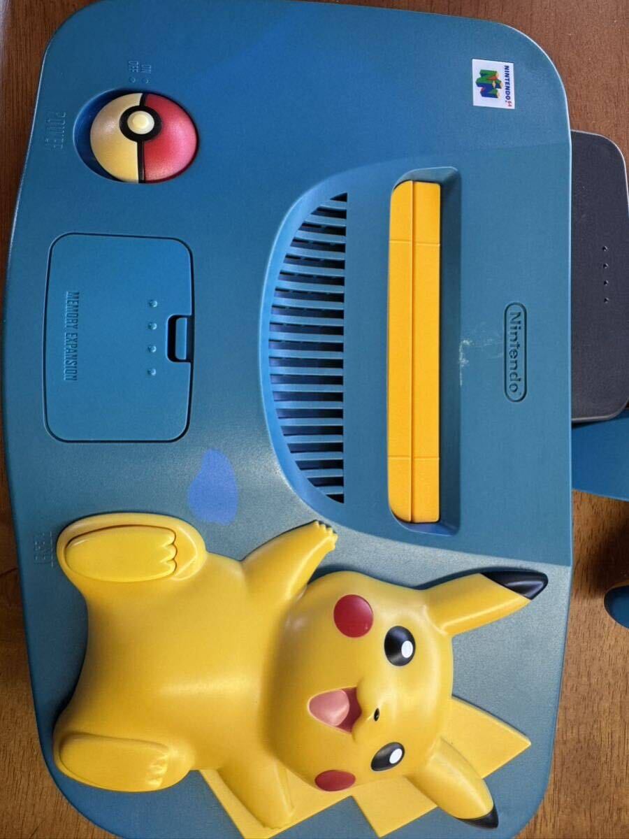 【動作品】Nintendo64 ピカチュウ ゲーム機 コントローラー ニンテンドー 任天堂 64 ポケモンスタジアム 金銀 クリスタル 昭和レトロ_画像3