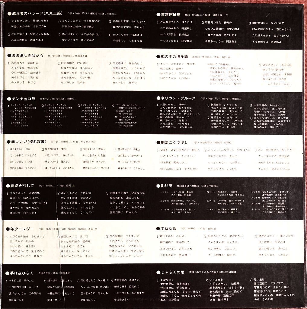 谷なおたか/檻の中の歌/仲田絵二/池多孝春/新宿「どん底」歌声喫茶「カチューシャ」/刑務所獄中曲集/八九三節/年少/娑婆/ネリカン/1974年_画像8