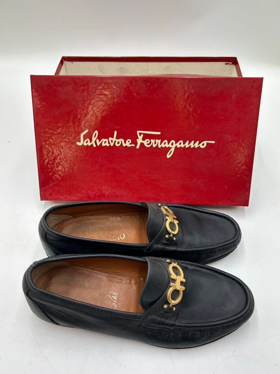 ○ Salvatore Ferragamo サルヴァトーレ フェラガモ ローファー ブラック レザー 7 1/2 EE_画像4