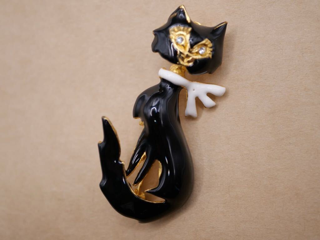 【3694】猫 ネコ ねこ ヴィンテージ ビンテージ ブローチ アクセサリー TIA_画像2