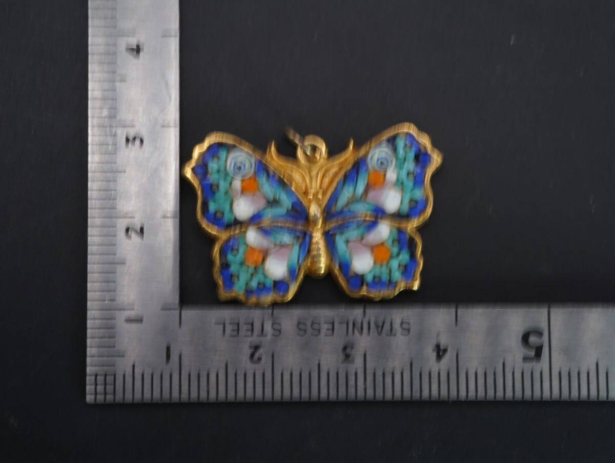 [425] micro mo The ikmo The ik glass butterfly necklace top pendant top TIA