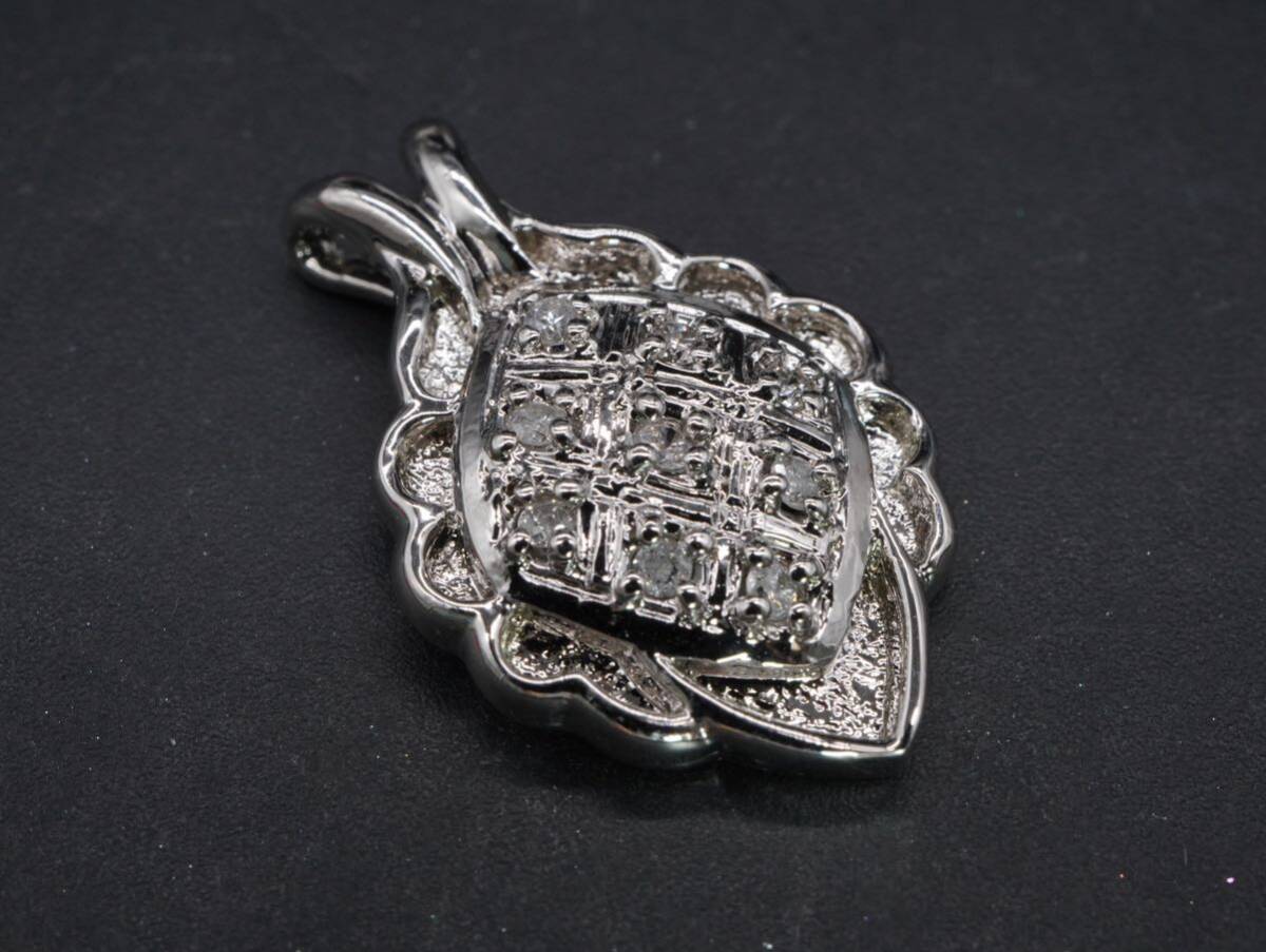 [516] diamond diamond 9 stone SILVER silver necklace top pendant top TIA