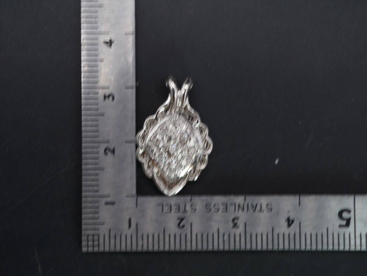 [516] diamond diamond 9 stone SILVER silver necklace top pendant top TIA
