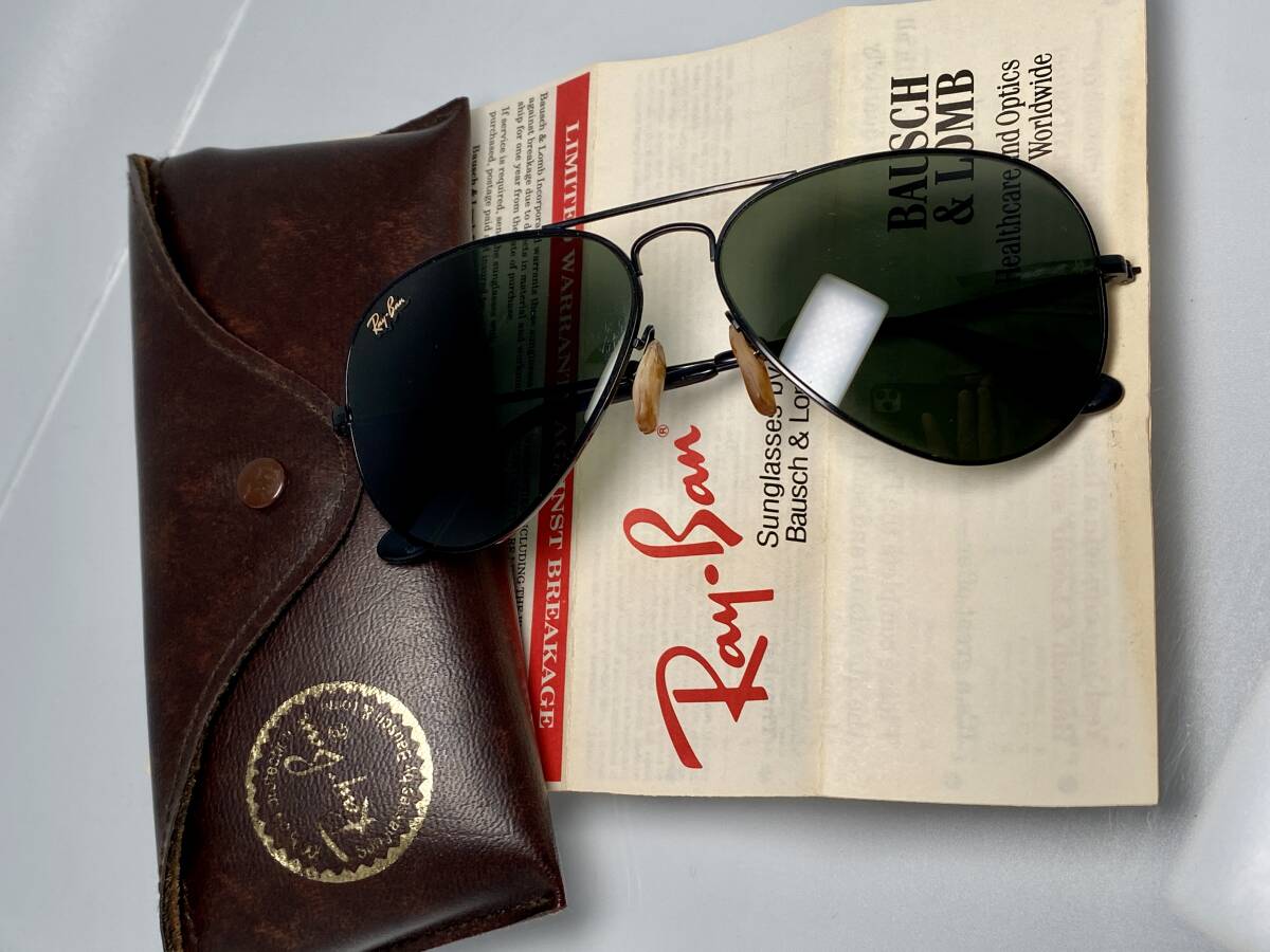  с футляром *B&L RAY-BANboshu ром RayBan MASTER PIECE master-piece METAL1 metal чёрный черный /G-15 цельный Logo VINTAGE солнцезащитные очки USA производства 