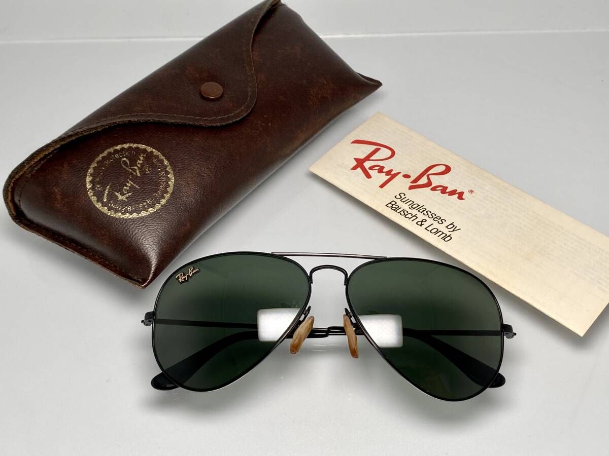  с футляром *B&L RAY-BANboshu ром RayBan MASTER PIECE master-piece METAL1 metal чёрный черный /G-15 цельный Logo VINTAGE солнцезащитные очки USA производства 