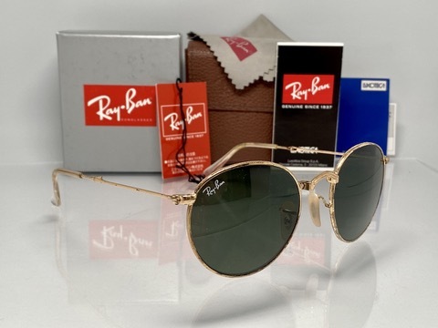  коробка с футляром *RAY-BAN RayBan FOLDING ROUND METAL раунд metal RB3532 001 Gold золотой Gold /G-15 складной круг очки солнцезащитные очки складной 