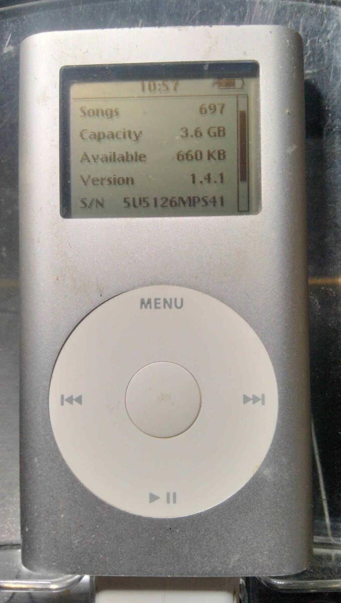 iPod mini 第2世代 4GB(CF) 銀 電池レベル●●●●●● 動作確認済 返品可 #0001_4GB(CF)モデル