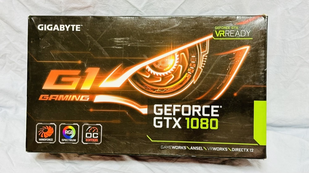 GIGABYTE GeForce GTX1080 8GB 画面出力不可 ジャンク品にて_画像1