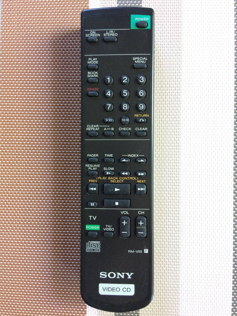 送料無料★SONY★ソニー★純正★VIDEO CD 用リモコン★RM-V55★中古★動作品★返金保証あり★