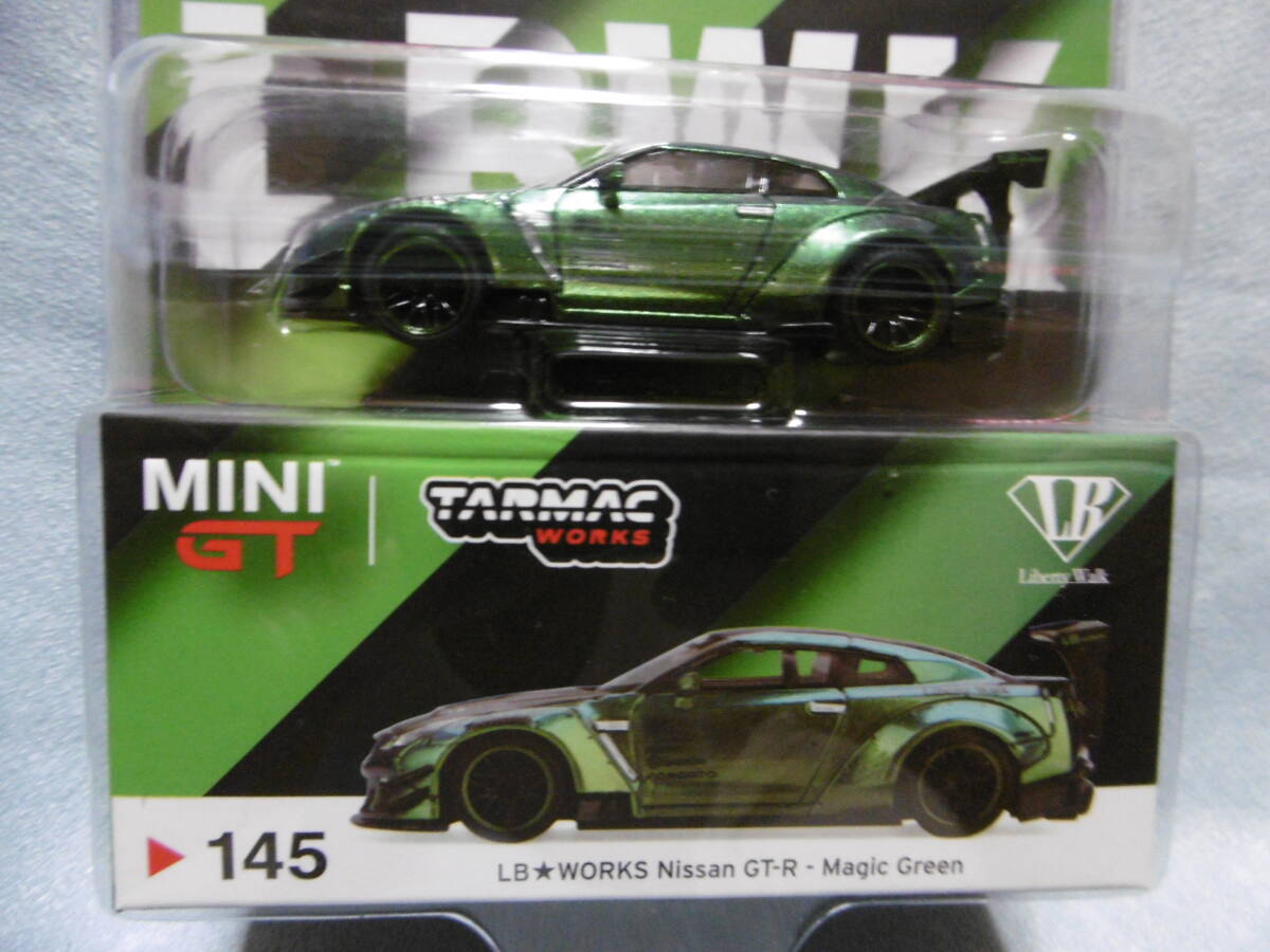 未開封未使用品 MINI GT 145 LB★WORKS Nissan GT-R-Magic Green_画像2