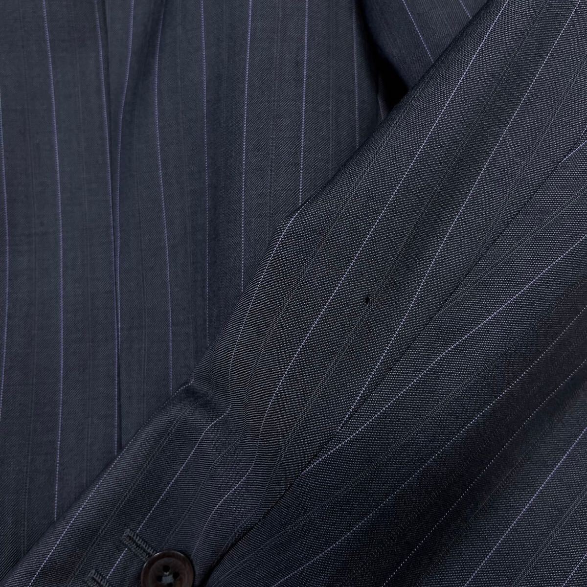  super rare size! Armani koretso-ni[ finest quality. excellent article ]ARMANI COLLEZIONI suit setup jacket stripe gray 2XL rank 