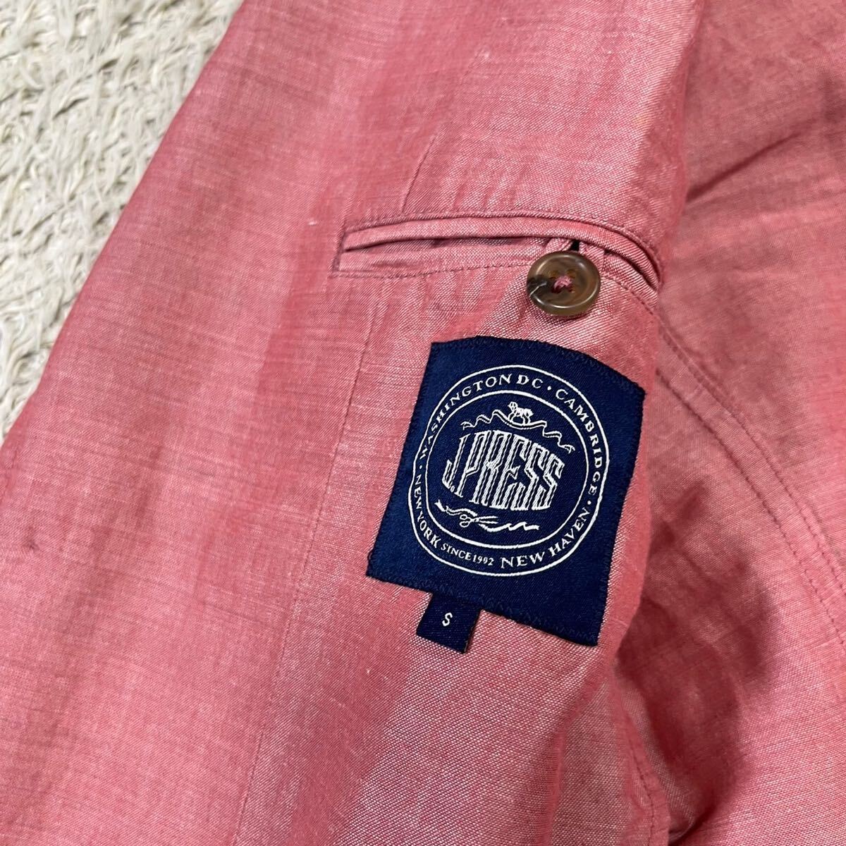 【新品】ジェイプレス J.PRESS テーラードジャケット サマージャケット リネン 麻 ピンク タグ付きの画像6