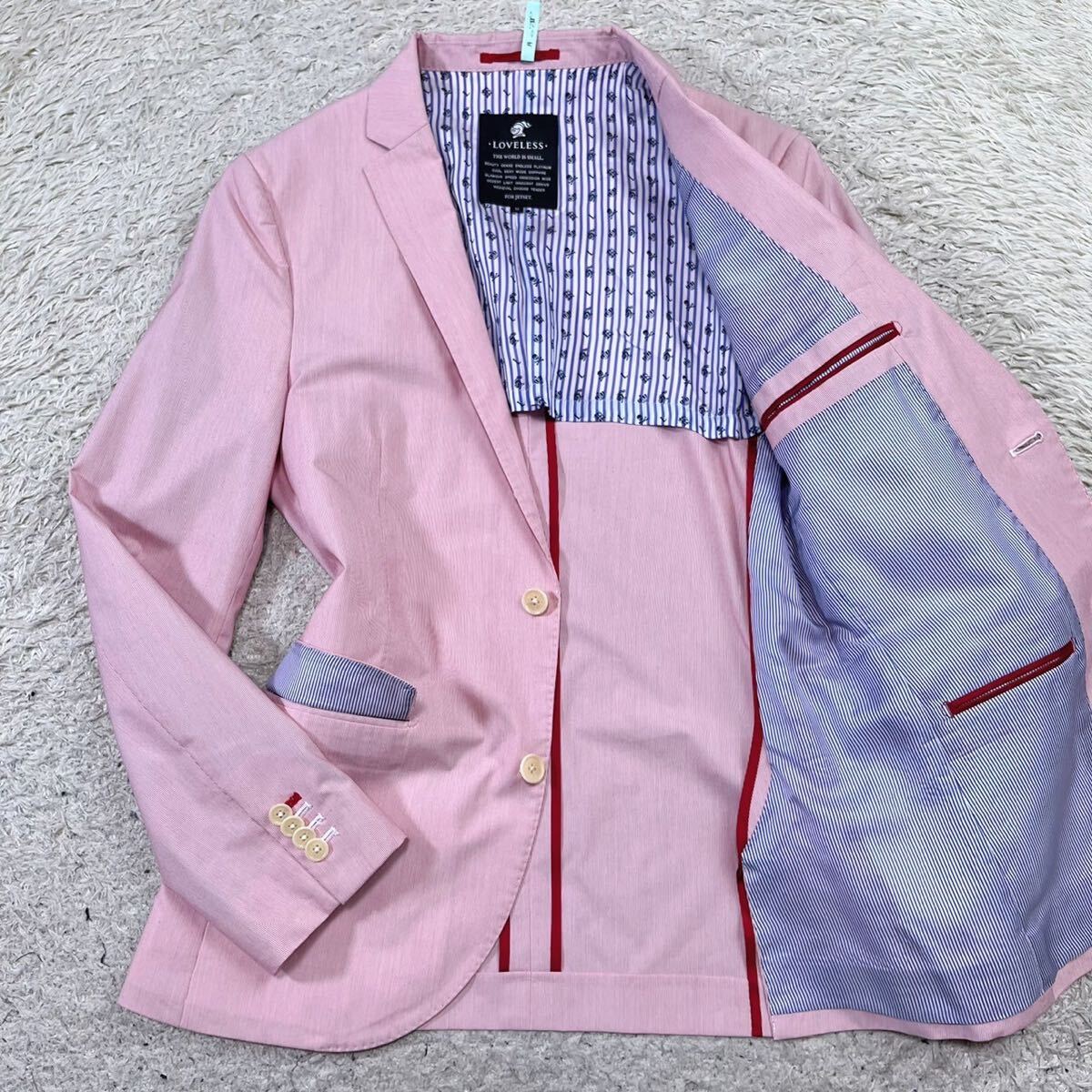  Loveless [mote. один надеты ]LOVELESS tailored jacket summer жакет монограмма розовый редкий цвет M