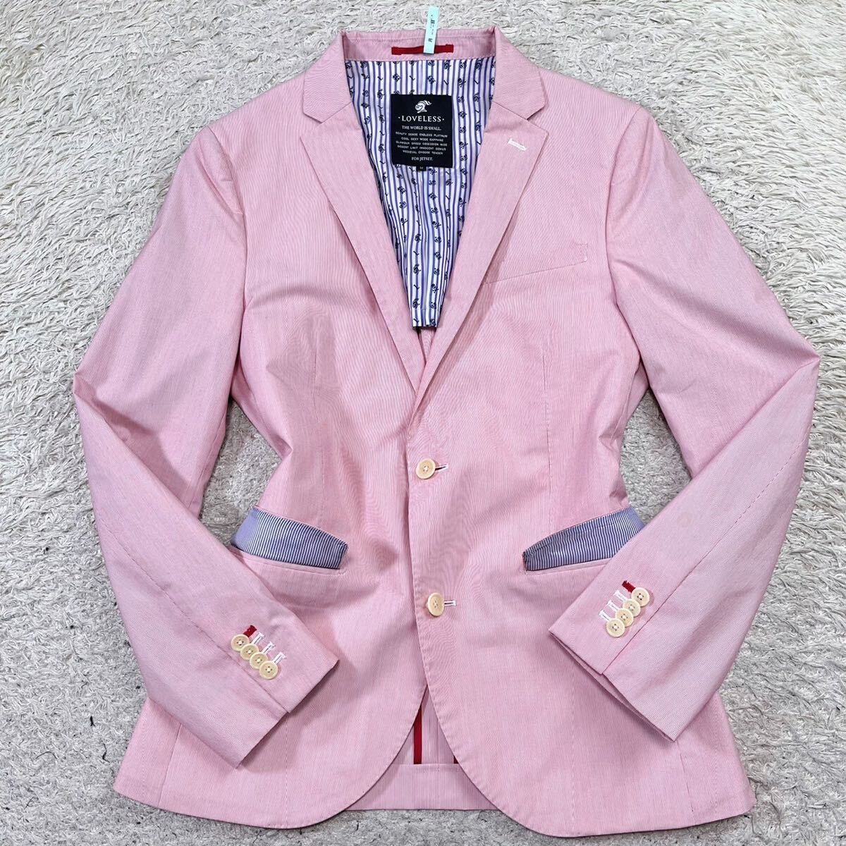  Loveless [mote. один надеты ]LOVELESS tailored jacket summer жакет монограмма розовый редкий цвет M