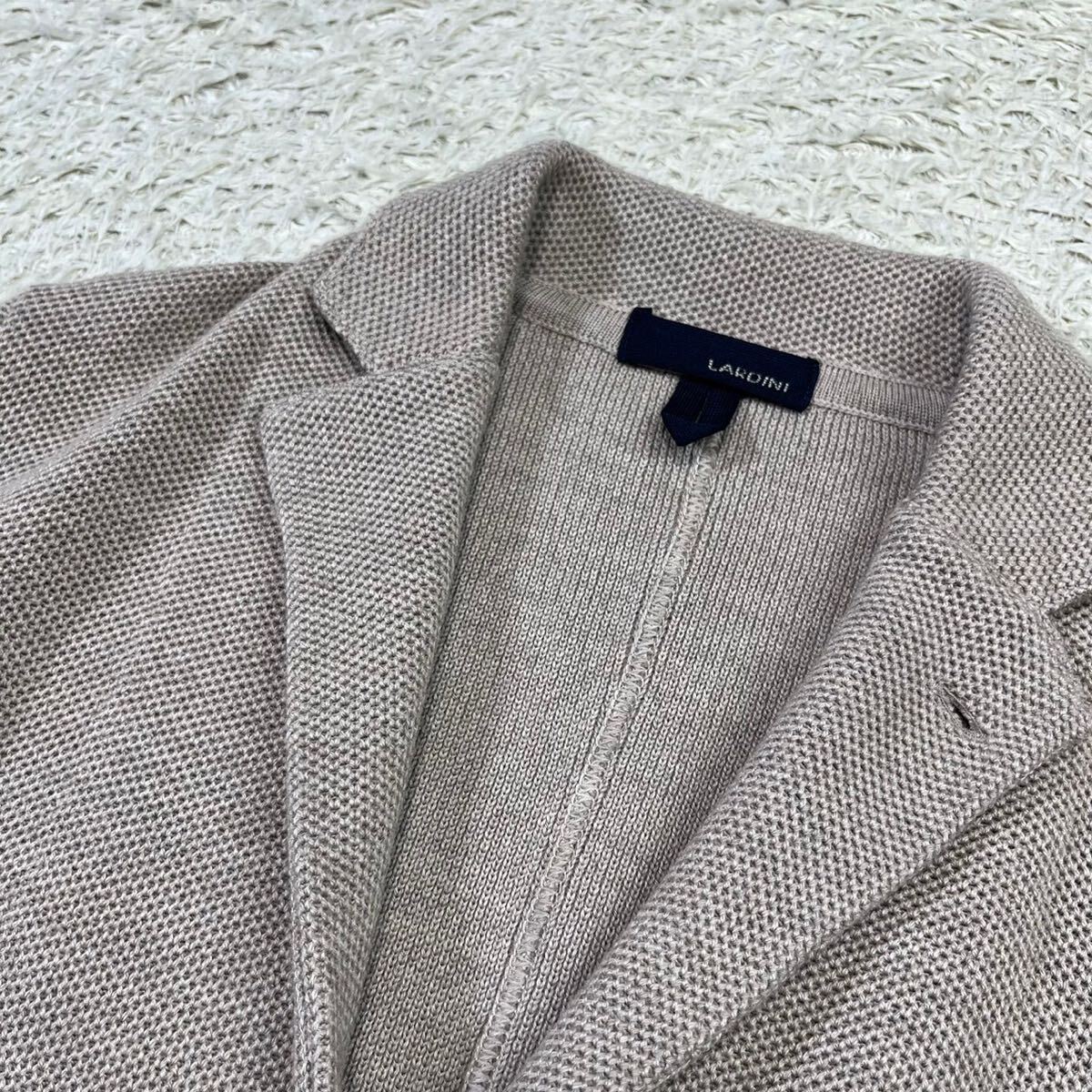 [ unused ] Lardini LARDINI tailored jacket cardigan knitted deer. . stretch beige tag attaching 